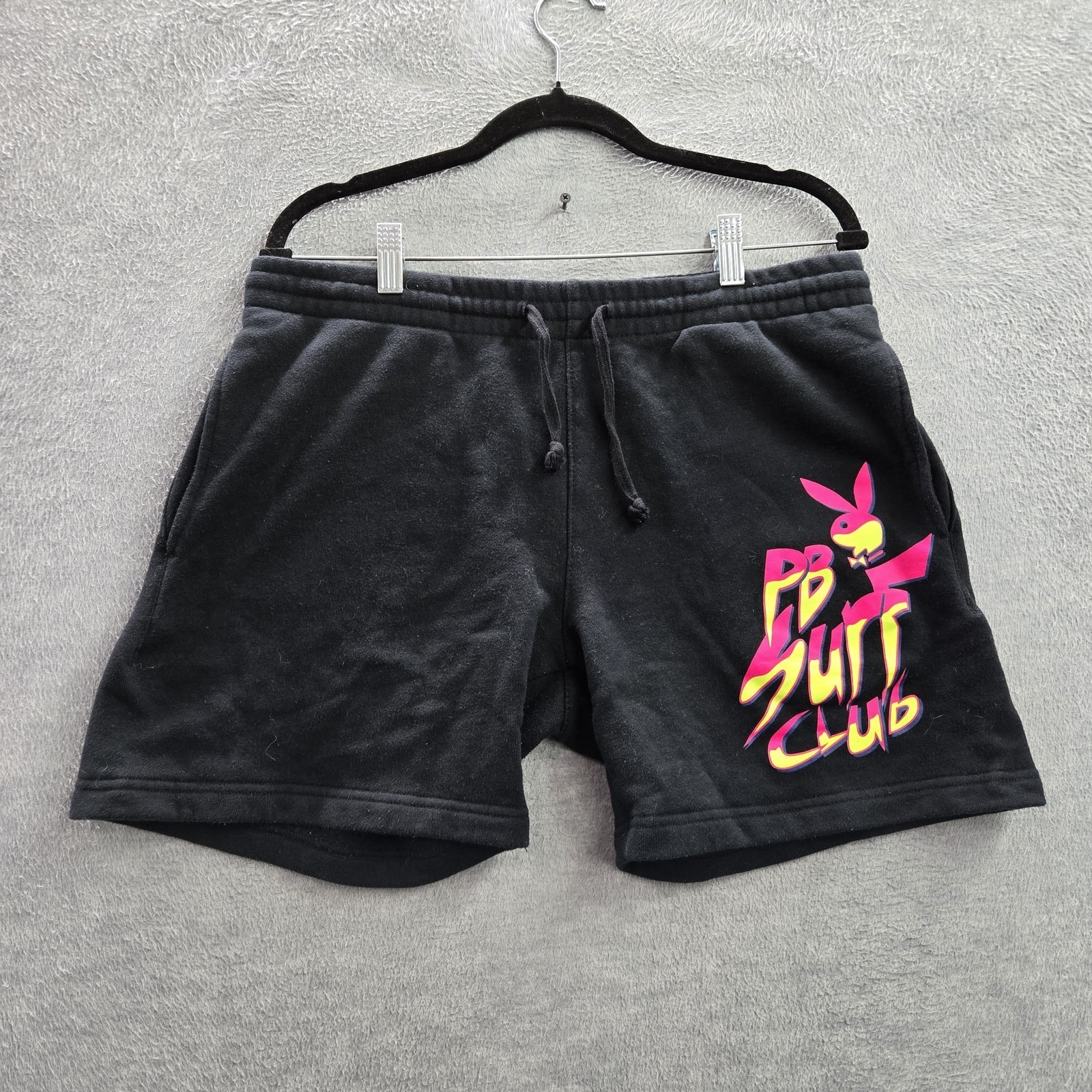 Playboy By Pacsun Women Shorts M Black Activewear Shorts Graphic Print Sweat